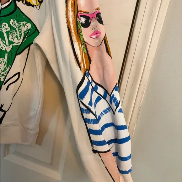 Zara White Sweatshirt with Colorful Graphic Design - Picture 5 of 5